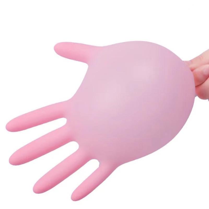 20/50/100PCS Pink Nitrile Gloves Disposable Kitchen Gloves for Household Cleaning Working Beauty Salon Tattoo Powder Free Gloves