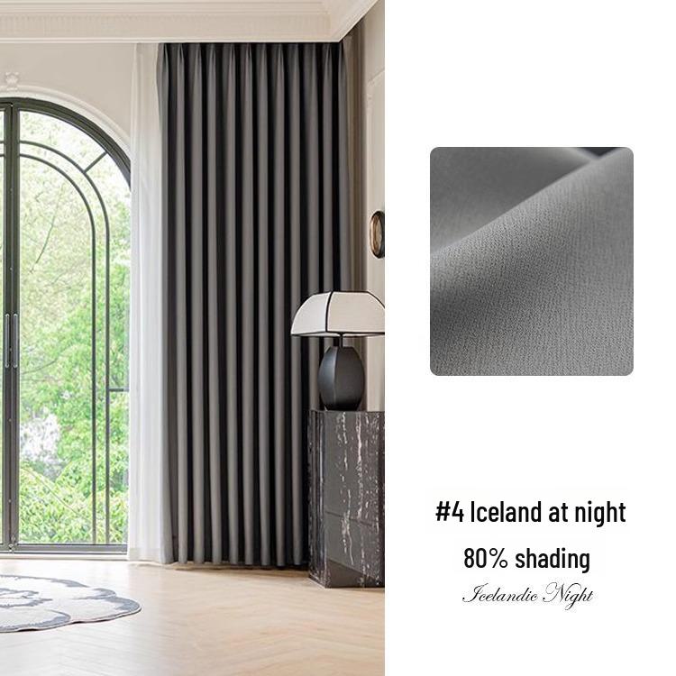 High-Grade Cream Blackout Bedroom Curtain: Simple, Luxurious Light-Blocking Fabric