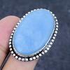 Natural Angelite Stone Gemstone 925 Sterling Silver Jewelry Ring Size 6 a8h25