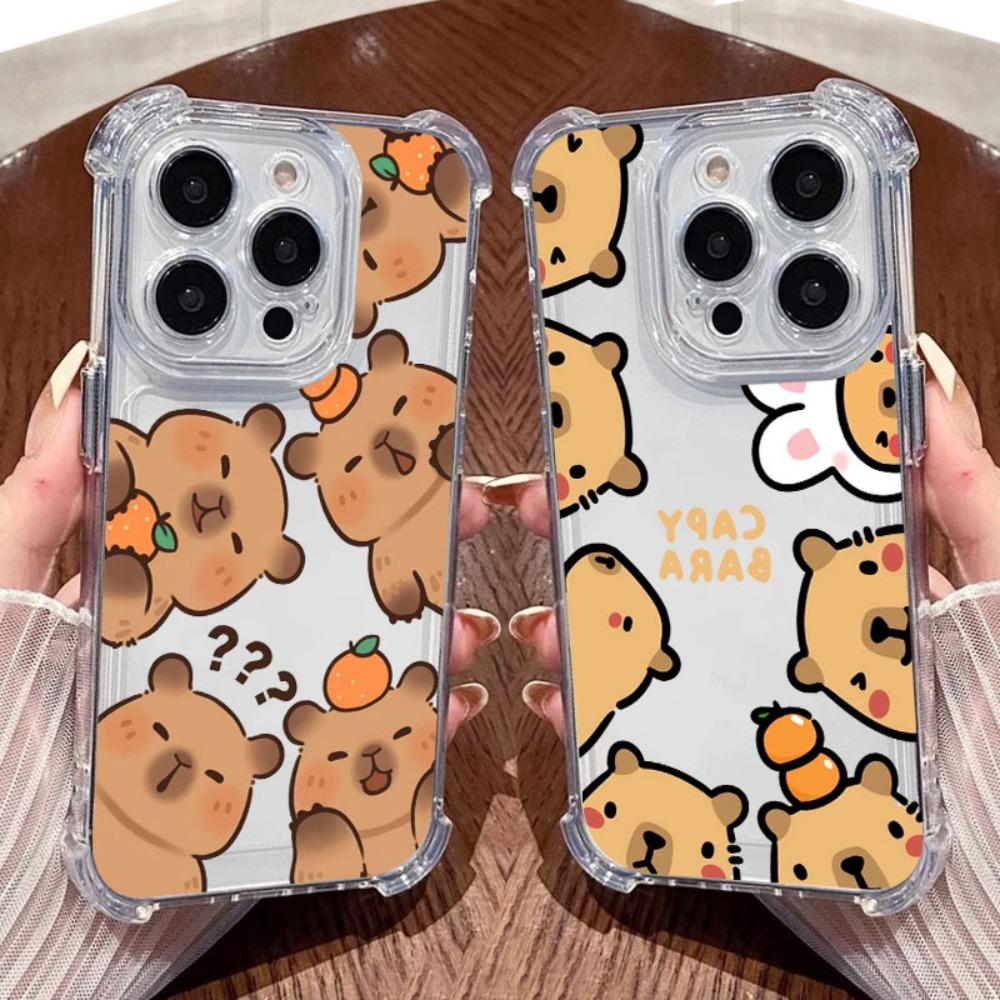 Capybara Cartoon Animal Phone Case For Samsung Galaxy S25 S24 S23 S22 S21 S20 Edge FE Ultra Plus 4G 5G Anti Fall Clear TPU Cover