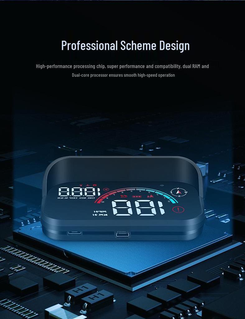 Multifunctional Car HUD with GPS, OBD Speed Display & Voice Alerts