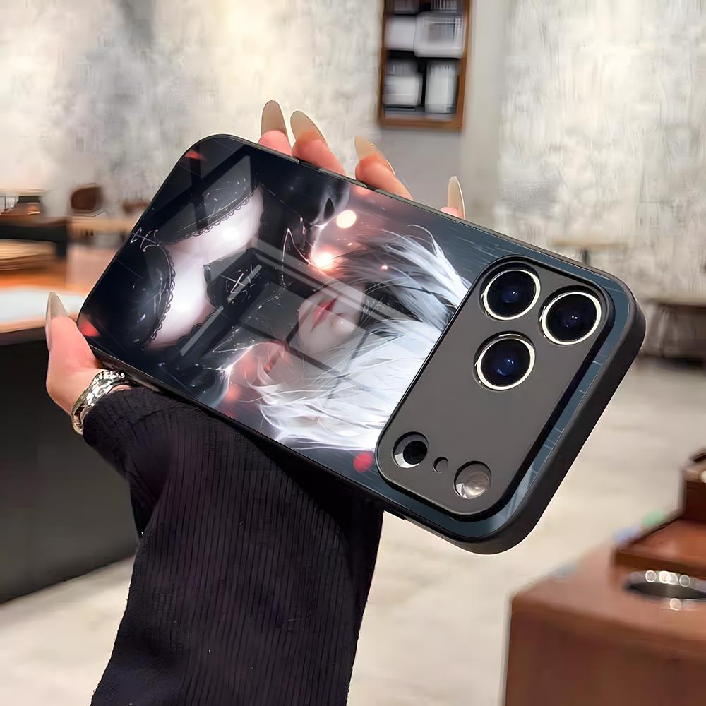 N-NieR A-Automata 2B Phone Case For IPhone 17 Air 16 E Pro Max 15 14 13 Mini 12 Pro 11 Max Plus Black Glass Cover