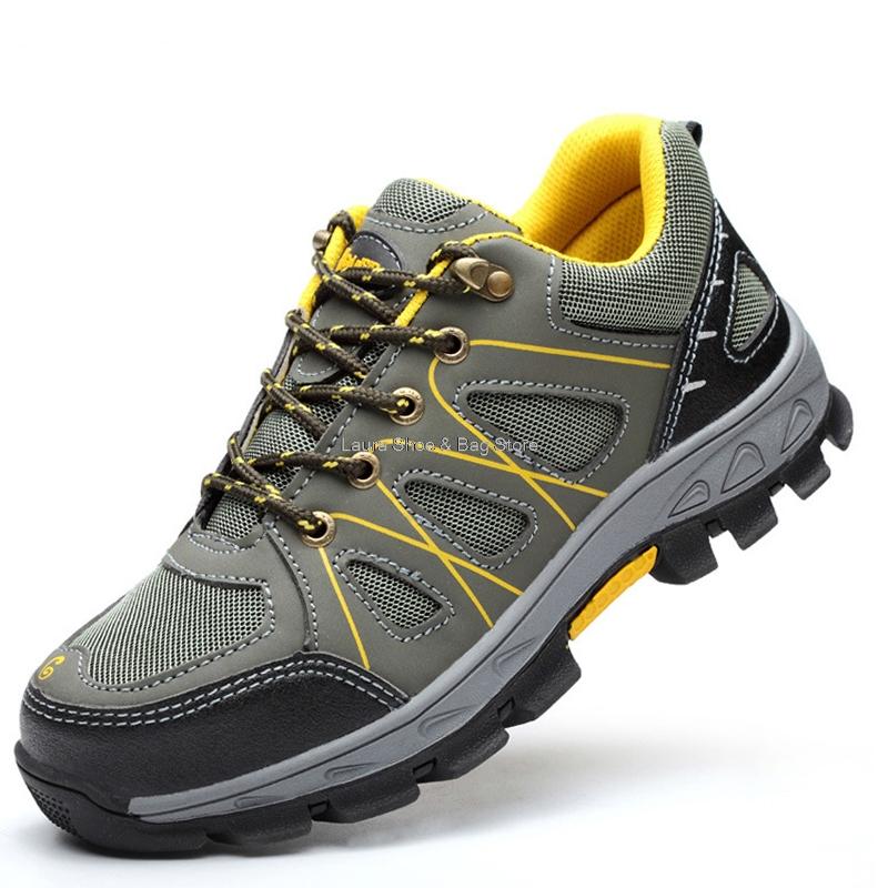Fashion Work Safety Shoes Men Boots Fashion Work Sneakers Male Shoes Adult Work Boots Steel Toe Shoes Indestructible Men Safety Boots