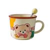 Ceramic Cup with Spoon with High Appearance Cute Household Couple Water Cup Gift Box Hand Gift Creative Mug