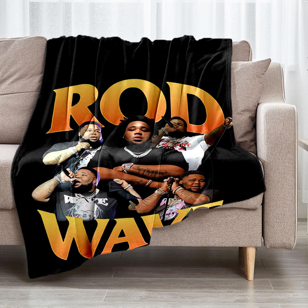 Rod Wave Theme Printed Blanket - Perfect for Couch, Bed, Travel & Outdoor Use | Machine Washable, Cozy & Durable.