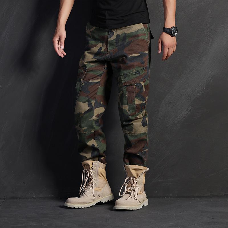 Yu Wenle Men's Casual Pants+green +workwear Pants+trendy Brand Loose Straight Leg Pants Leg 9006