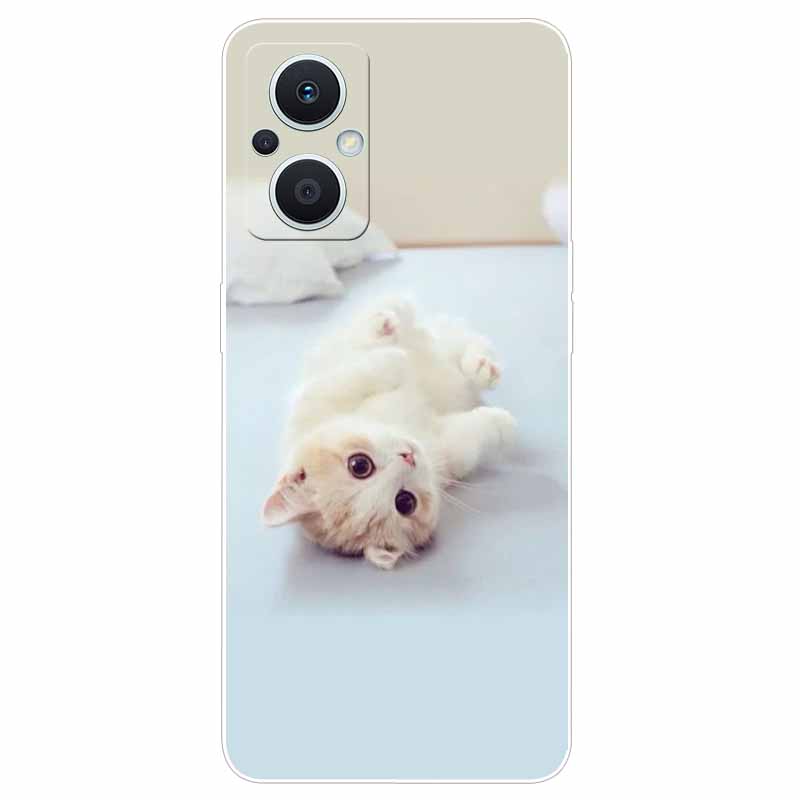 Soft Case for Reno8 Lite Cover Print TPU Silicone Clear Funda Cases for OPPO Reno 8 Lite 5G Case Reno8Lite Slim Landscape Cat