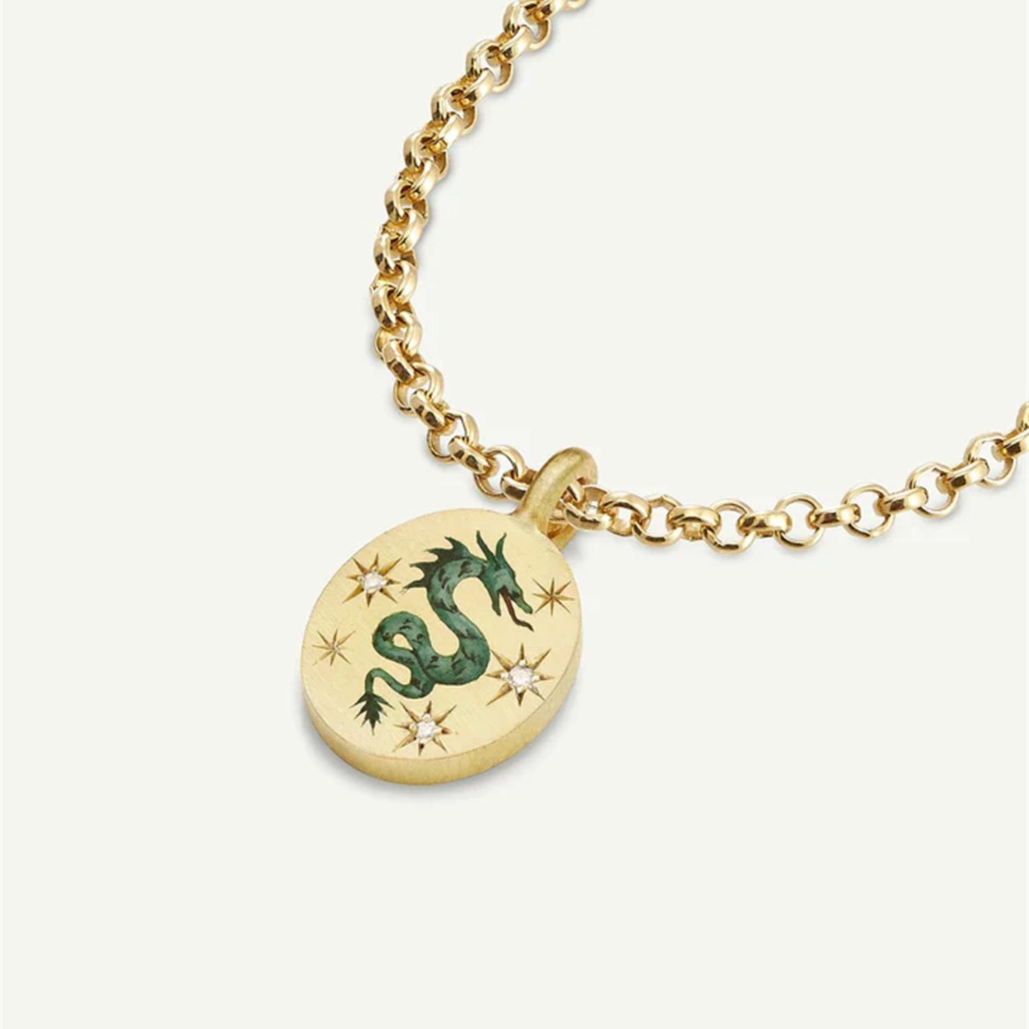 

Painted Rabbit Flower Clover Warrior Guard Tarot Necklace Vacuum Plated 18K Real Gold