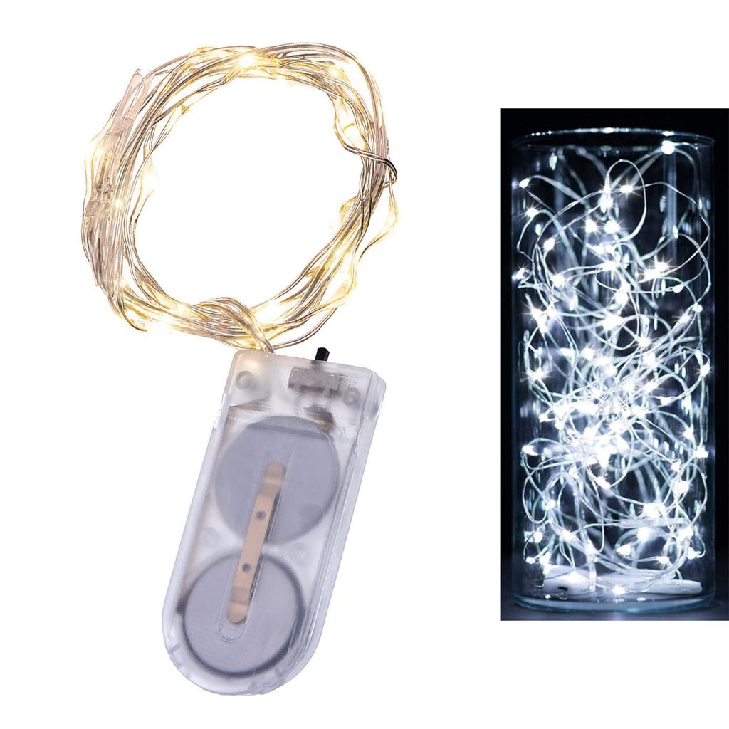 12PCS Fairy String Lights Waterproof Battery Operated LED Warm Light Copper Wire Fairy Lights 6.6ft 20 Lights