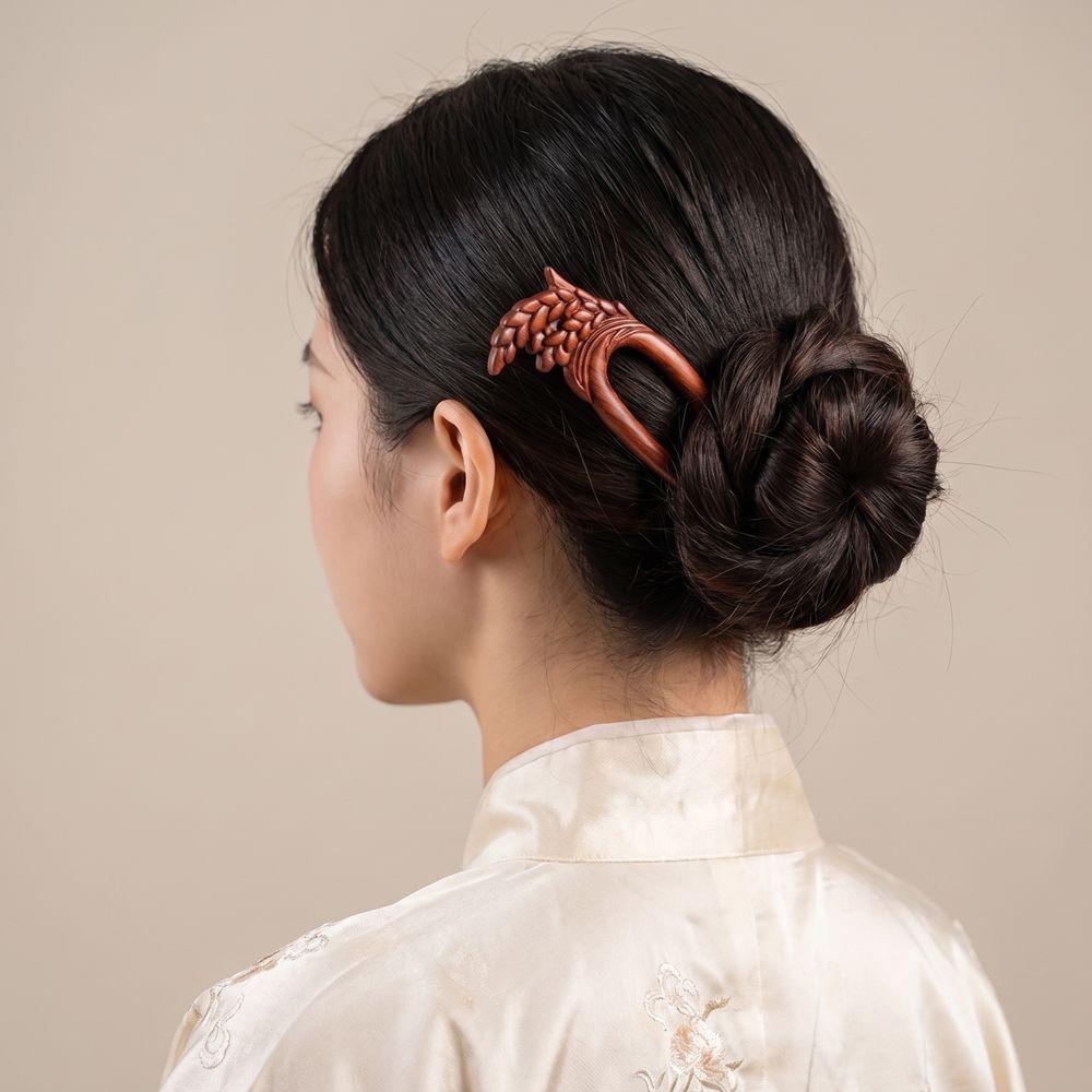 U-Shaped Wood Hairpin Double Side Hanfu Hair Accessories  Hanfu Headwear