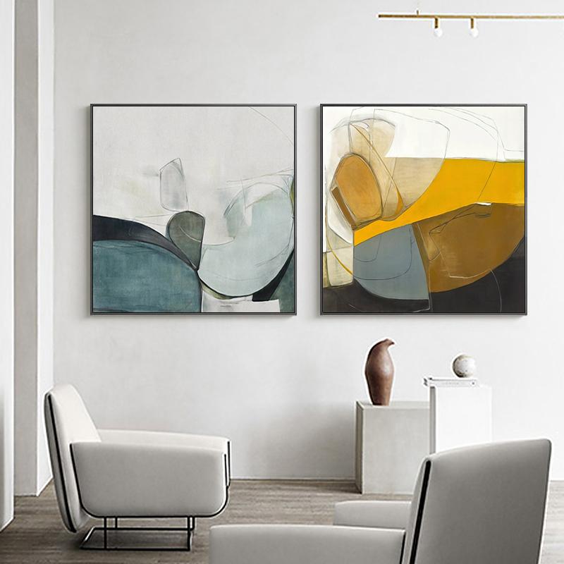 Nordisk abstrakt dekoration Bild Canvas Konst Väggmålningar Moderna affischer och tryck Väggdekorativa bilder för vardagsrummet