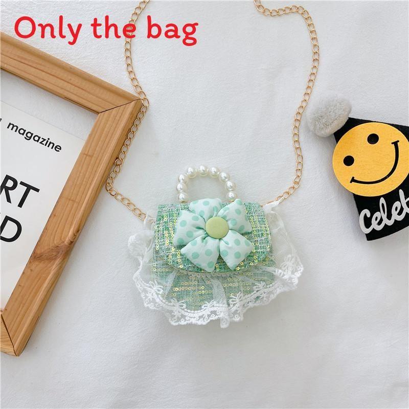 Bag Crossbody Kid With Pearl Handle And Flower Bear Rabbit Decoration