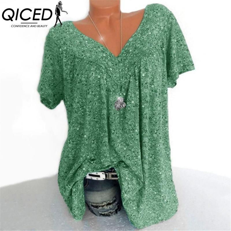 QICED Dame Mote Casual Kortermet V-hals Bluser & Skjorter