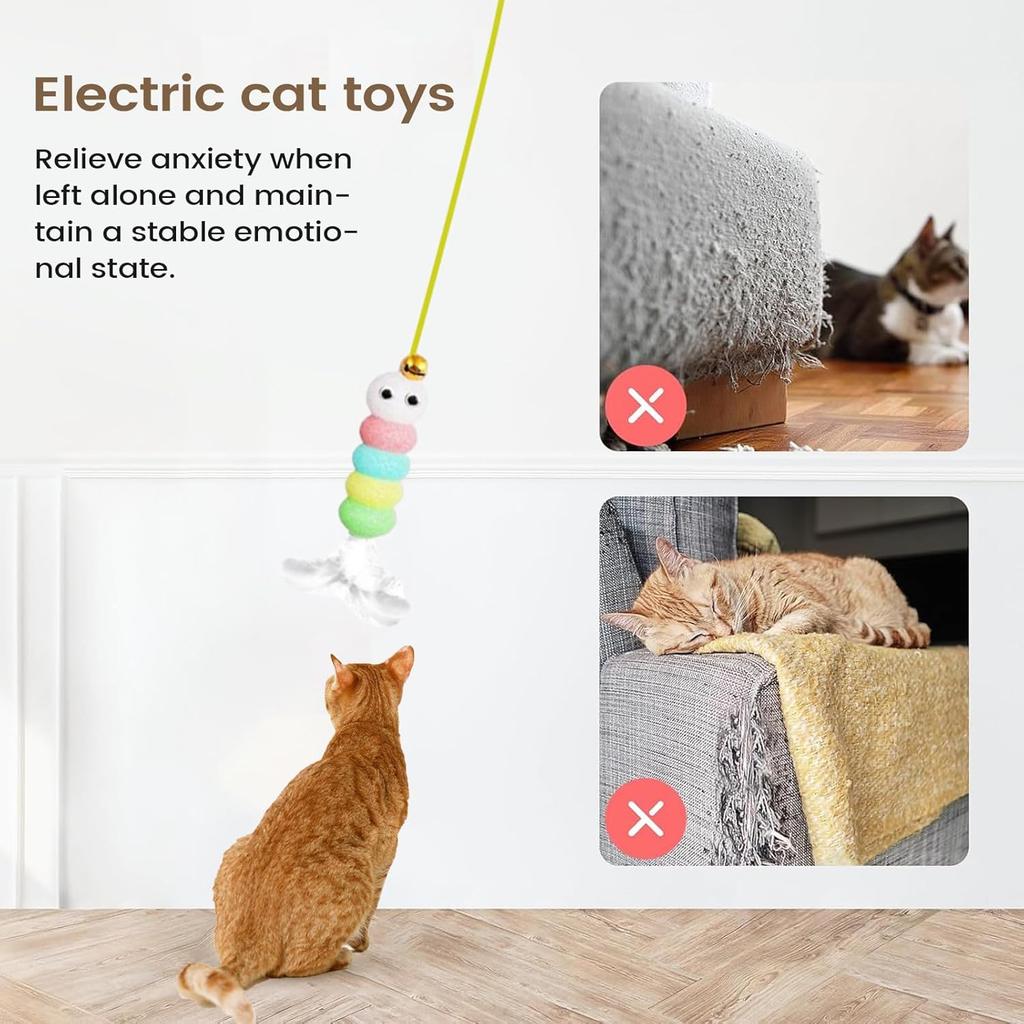 Auto Swing Feather Cat Toy Smart Hanging Door Electric Pet Teaser Self-Entertainment For Indoor Cats