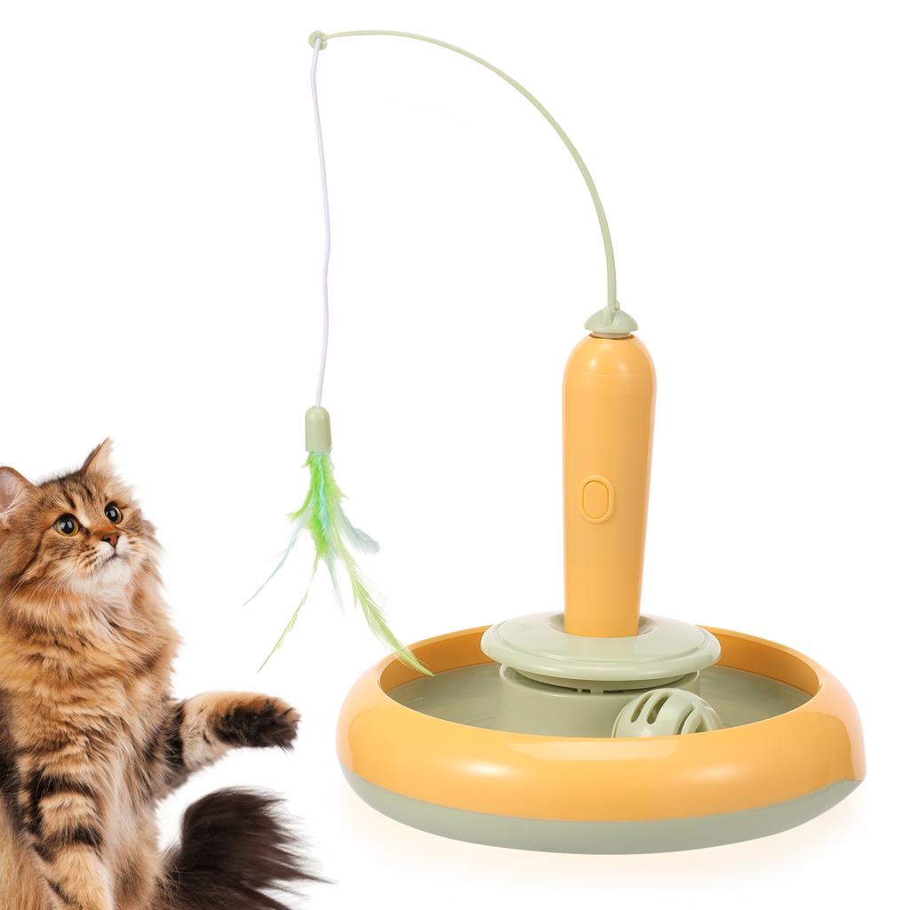 Interactive Cat Toys Sturdy Cats Toy Self Rotating Cat Teaser Stick Interesting Easy to Use with Bell Ball Kit for Your Cats New