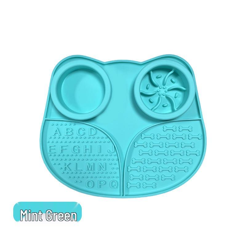 Tigela Alimentadora Lenta com Ventosa Anti-Engasgo - Silicone de Grau Alimentar, Tapete de Alimentação para Animais de Estimação de Fácil Limpeza