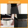 Unisex Simple Black Leather Belt With Pin Buckle For School And Casual Wear