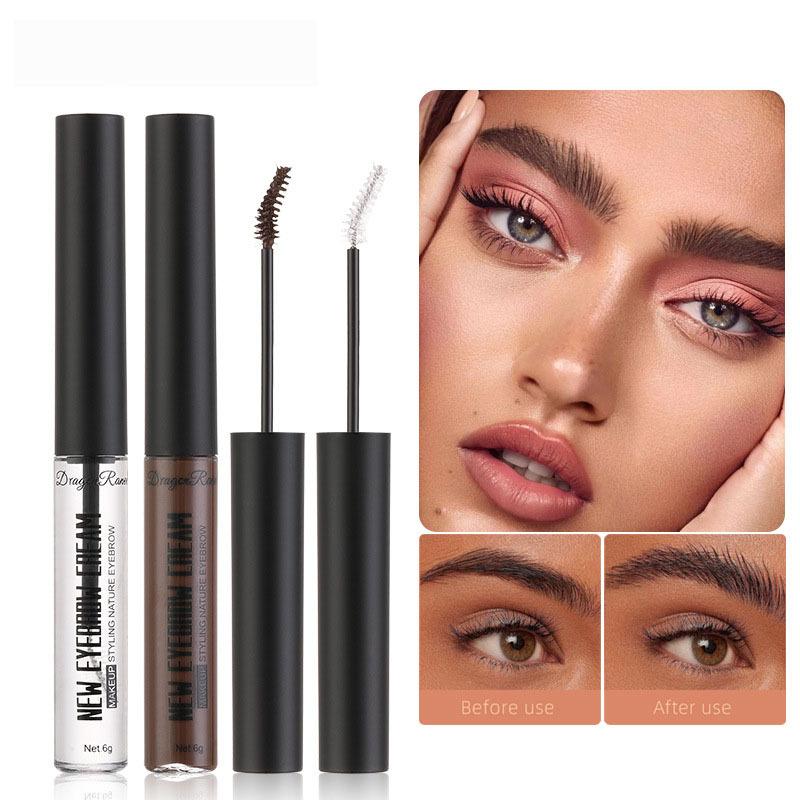 Pláštěnka na obočí Voděodolná a odolná proti potu Nesundávat make-up Transparentní fixační roztok Tmavý kari krém na barvení obočí