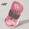 Breathable Mesh Dog Shoes 4Pcs for Hot Pavement, Boots, Summer Easy on Off Boots Paw Protectors with Non-slip Soles Small Medium Dogs Outdoor Walking