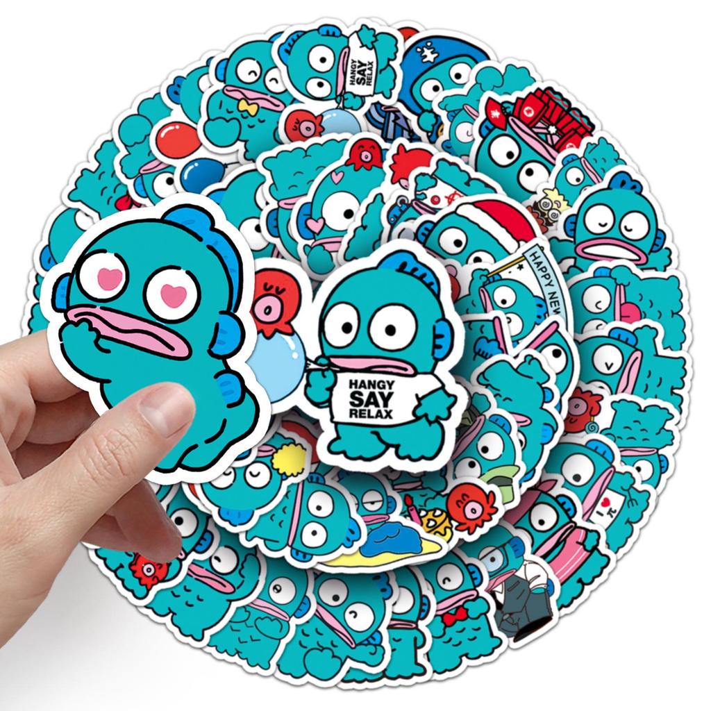 50 Mermaid Hangyodon Cartoon Stickers: Cute Ugly Fish, Water Cups, Luggage, Phone Cases