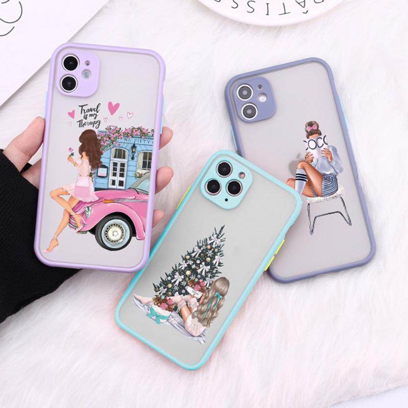 Mode Schönes Mädchen Hülle Für iPhone 16 7 8 Plus SE2 14 15 13 12 11 16 Pro Max Handyhülle Für iPhone X XR XS Stoßfeste Hülle