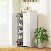 Shoe Cabinet In High Gloss, Shoe Storage with Adjustable Shelves for Hallway, Entryway, Space for 10 Pairs, White