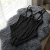 Open Crotch Lace Bow Bodysuit Deep V Sleeveless Jumpsuits Spicy Girl Style Women Underwear  Home