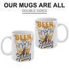 1pc 11oz Ceramic Mug with Double-Sided Art for Beer Fans, Practical Coffee Cup for Home Use, Great Gift for Friends or Family