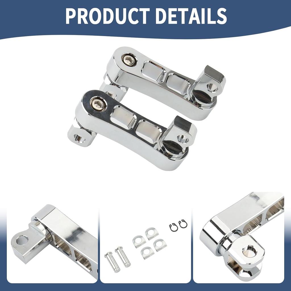 Foot Peg Extension 2 1/4" Adjustable Passenger Peg Mounts Highway Peg Clamps Male Mount Bracket Fit For Harley Touring Road King Street Glide Road