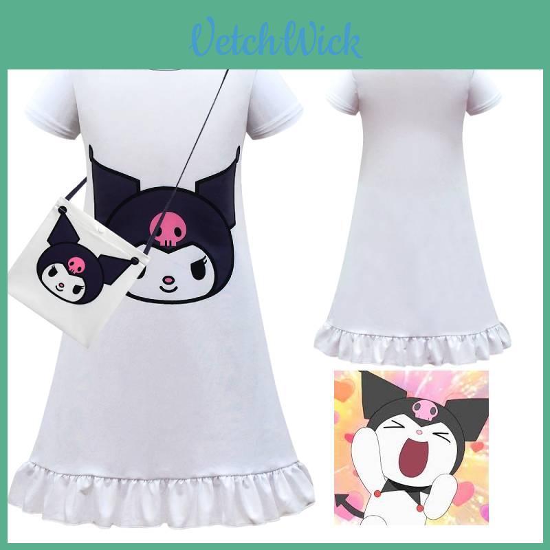 Children's Kurumi Dress European And American Style White Color Polyester Milk Silk Fabric