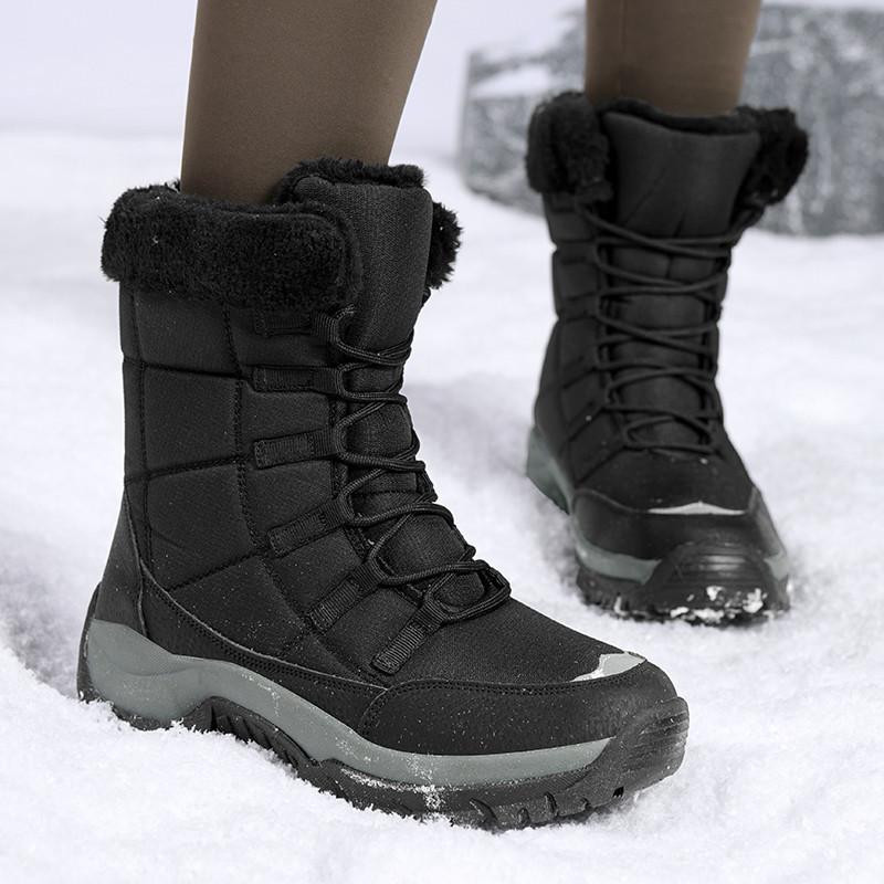 New snow boots winter warm medium boots piled thickened cotton shoes large size shoes