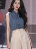 Hong Kong-Style Retro Denim Sleeveless Slimming Vest Top – Summer Sweet & Spicy