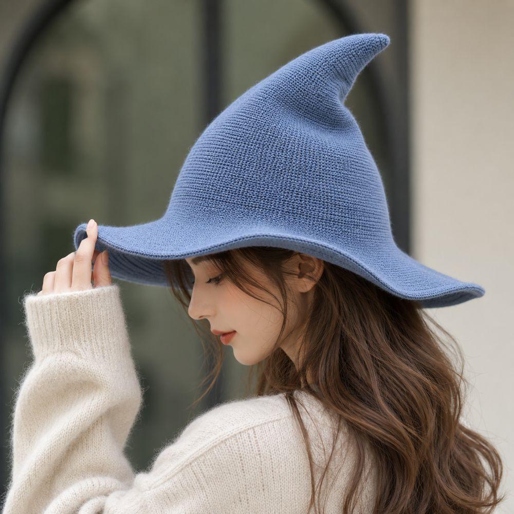 Solid Color Halloween Witch Hat High Quality Costume Hat Fashionable Magical Hat For Women