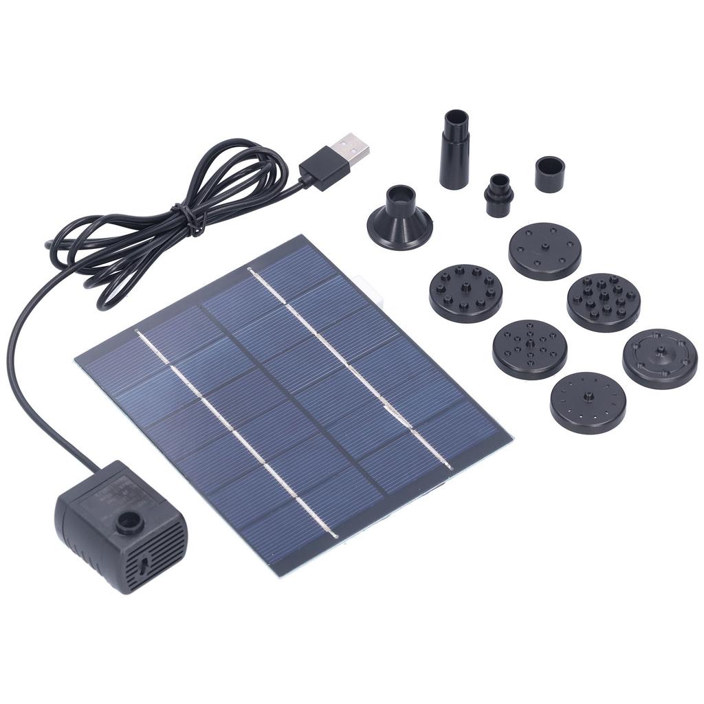 2W Solar Fountain with Panel Water Pump Solar Panel Kit for Outdoor Landscape Pond Decor