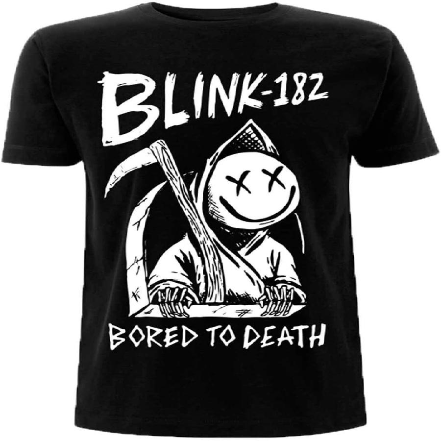Blink 182 T Shirt Band Logo Bored to Death Official Mens Black XXXXXL чёрный