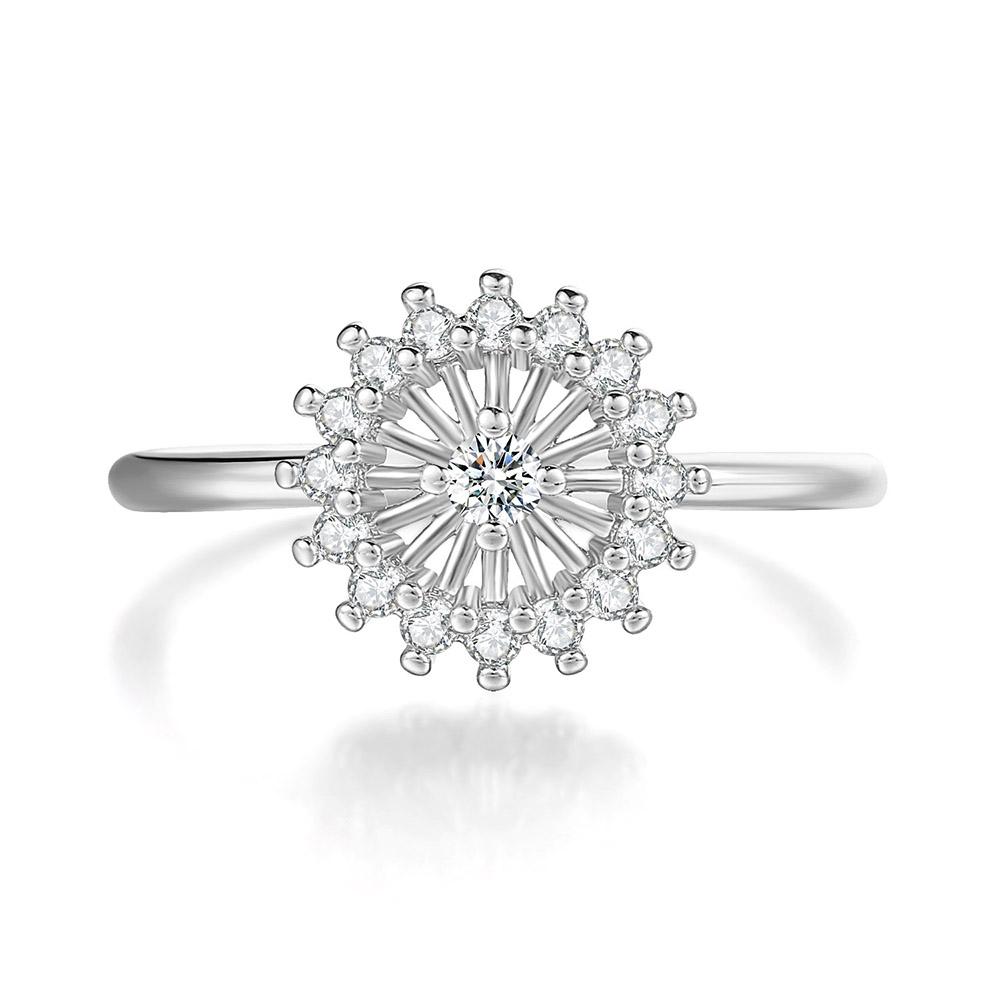 Trend Y2k Sparkling Flower Finger Rings For Women Girls Rose Gold Color Zircon Crystal Dating Romantic Ring Fashion Jewelry R080
