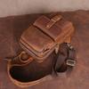 Geantă de piept retro pentru bărbați, realizată manual din piele naturală, geantă crossbody casual, geantă de umăr din piele de vacă strat superior, piele Crazy Horse, personalizată și la modă