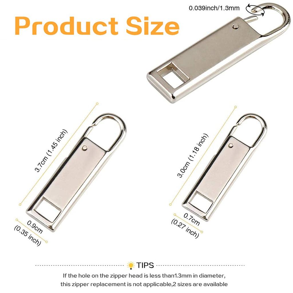 One Enjoy Replacement Zipper Easy for Zipper Sewing Pulls, 8-Pack, Metal, Installation, Bags/Wallets/Clothing/Shoes, Repair, Replacement, DIY, Crafts,