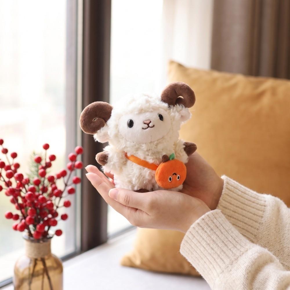 Lamb Mini Sheep Plush Keychain Cartoon Soft Lamb Doll Ornament Sheep Plush Pendant  Kids Gift