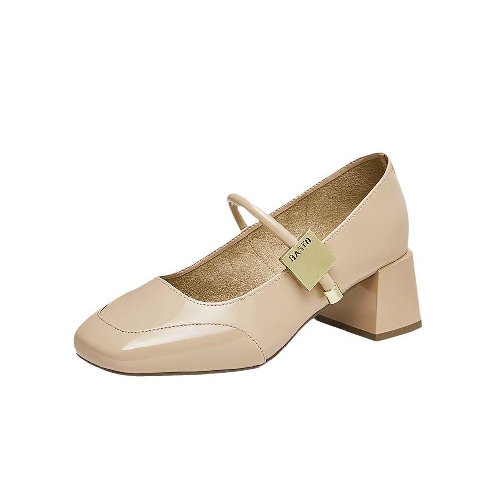 [Qiao Xin star of the same style] Monet Garden new French evening cherries red Mary Jane women's single shoes