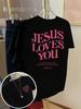 Short Sleeved Tshirt Jesus Loves You Bible Quotes Fashion Print Unisexs Springsummer Trendy Printed Tshirt