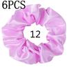 6pcs/lot Hair Scrunchies Bands Scrunchy Ties Ropes Ponytail Holder for Women or Girls Accessories Satin Headwear Solid Color Set