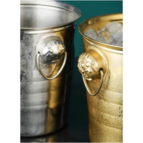 RoBeKaU Stainless Steel Ice Bucket, Double-Layered, Vacuum Insulated, Condensation-Resistant, Bottle Cooler for Wine, Champagne, Whiskey, Beer, and Mo