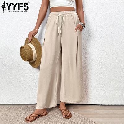Damenmode, lässig, einfarbig, bedruckt, hohe Taille, Hosen, Hosen und Caprihosen
