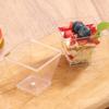 2OZ Square Dessert Cup Disposable Transparent Mousse Cup with Spoon Party Holiday Wedding Dessert Pudding Jelly Ice Cream Bowl