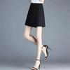 Women's High-Waisted Black Suit Shorts - Korean Style, Slim, Wide-Leg Skirt-Pants for Spring/Summer