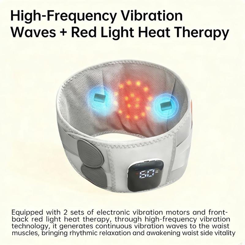 Ergonomic Lumbar Support Belt Heating Therapy And Vibrations Massage For Improved Postures And Reduce Fatigue During Daily Activities