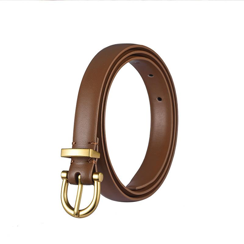 Belt Women'S Leather Decorative Casual Suit With Jeans Retro Real Cowhide Thin Belt