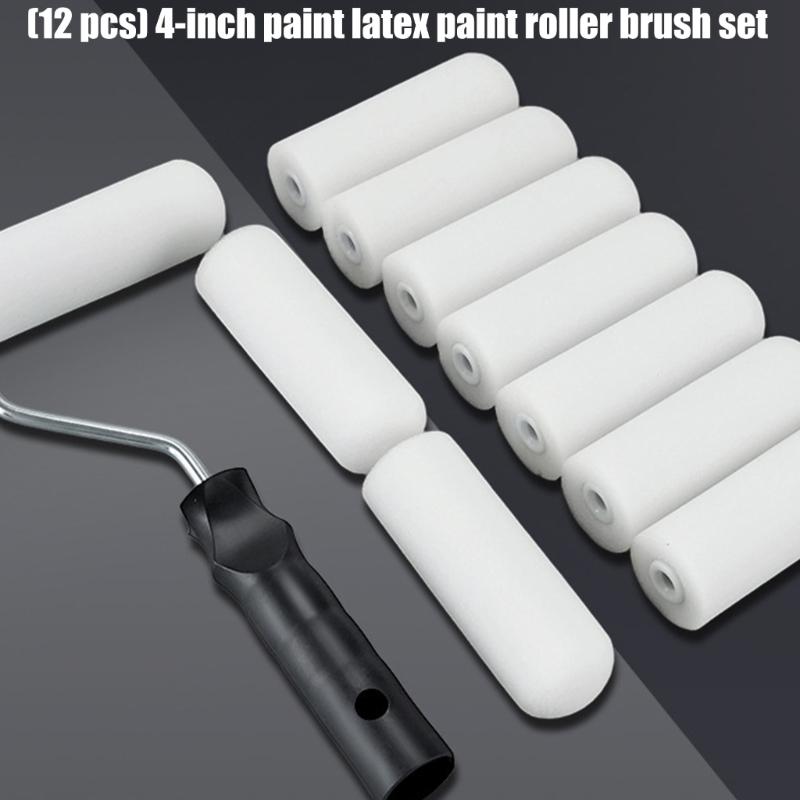Zestaw 12 sztuk Mini wałków malarskich Gęsta pianka Pokrowce zamienne i rama Wałki do renowacji mebli do metalowych półek