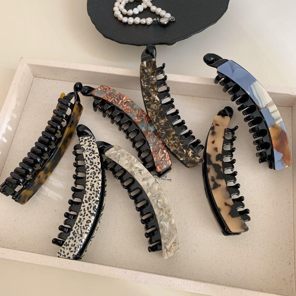 Acetic Acid Leopard Print Hair Clip Geometric Vertical Clip Creative Hairpin  Girl